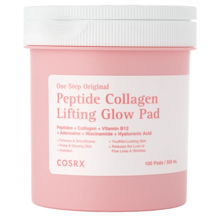 COSRX - One Step Original Peptide Collagen Lifting Glow Pad - Ліфтинг-педи для сяйва з пептидами та колагеном - 300ml/100шт
