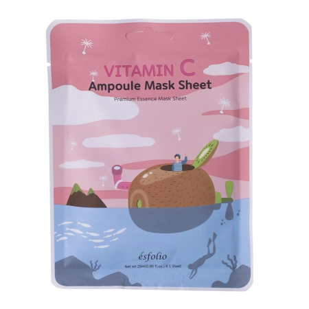 Esfolio - Vitamin C Ampoule Mask Sheet - Освітлювальна тканинна маска з екстрактом ківі - 25ml