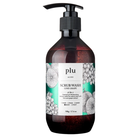 plu - Scrub Wash - Відлущувальний гель для душу - Lime Grape - 500g