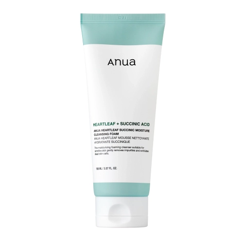 Anua - Heartleaf Succinic Moisture Cleansing Foam - Успокаивающая пенка для умывания лица - 150ml