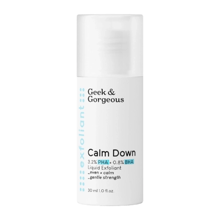Geek & Gorgeous - Ексфоліант для чутливої шкіри з кислотами 4% PHA та BHA - Calm Down - 30ml