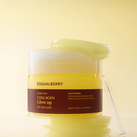 EQQUALBERRY - Collagen Glow Up Gel Toner Pad - Осветляющие пэды для лица - 60шт./140ml
