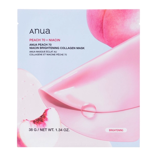 Anua - Peach 70 Niacin Brightening Collagen Mask - Осветляющая коллагеновая маска для лица - 38g