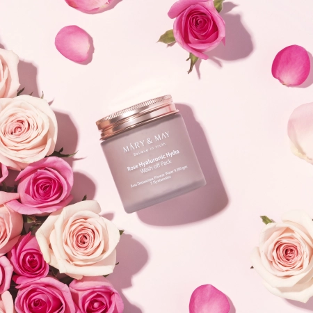 Mary&May - Rose Hyaluronic Hydra Wash off Pack - Увлажняющая глиняная маска - 125g
