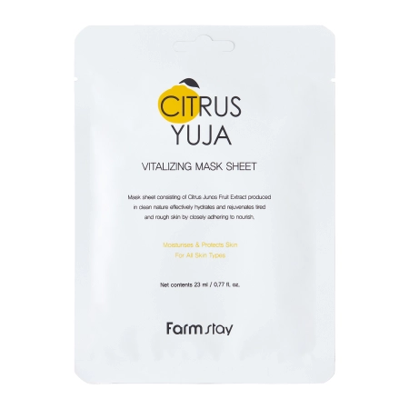 Farmstay - Citrus Yuja Vitalizing Mask Sheet - Відновлювальна тканинна маска з екстрактом юзу - 23ml/1шт.