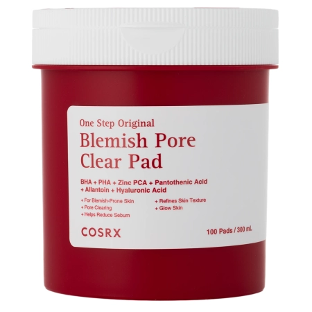 COSRX - One Step Original Blemish Pore Clear Pad - Очищувальні педи від висипань - 300ml/100шт