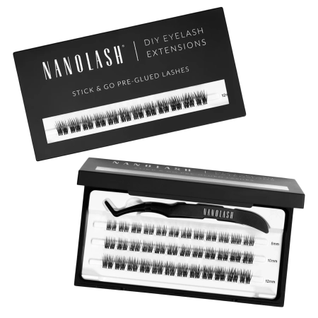 Nanolash - Stick & Go Pre-Glued Lashes - Пучковые ресницы на самоклеящейся основе - Heartbreaker Short - 1 упаковка