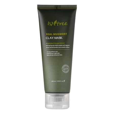 Isntree - Real Mugwort Calming Clay Mask - Успокаивающая глиняная маска с экстрактом полыни - 100ml