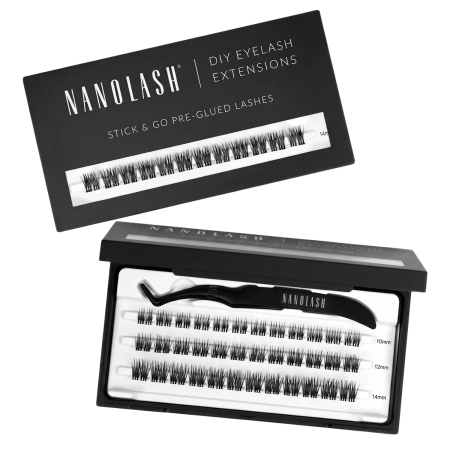 Nanolash - Stick & Go Pre-Glued Lashes - Пучковые ресницы на самоклеящейся основе - Heartbreaker - 1 упаковка