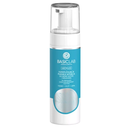 BasicLab - Micellis - Зволожувальна пінка для вмивання сухої та чутливої шкіри обличчя - 150ml
