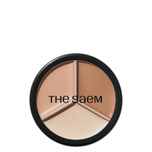 The Saem - Cover Perfection Triple Pot Concealer - Потрійний консилер у палітрі - 02 Contour Beige - 13.5g