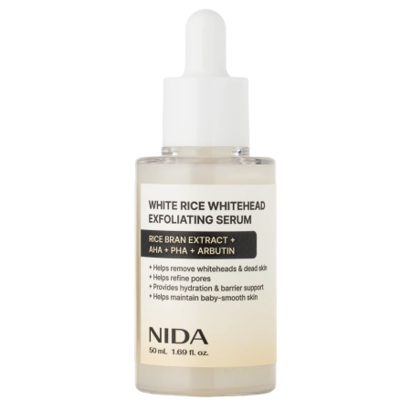 NIDA - White Rice Whitehead Exfoliating Serum - Відлущувальна сироватка для обличчя з екстрактом білого рису - 50ml