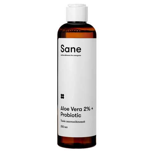 Sane - Aloe Vera 2% + Probiotic Calming Face Toner - Заспокійливий тонік для обличчя з алое - 250ml
