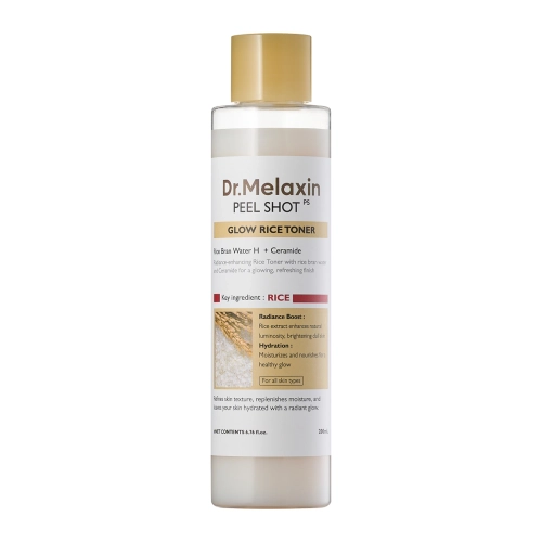 Dr.Melaxin - Peel Shot Glow White Rice Toner - Тоник с водой рисовых отрубей для сияния кожи - 200ml