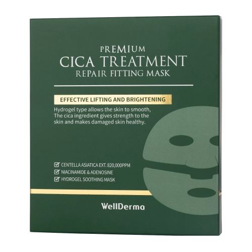 WellDerma - Premium Cica Treatment Repair Fitting Mask Set - Набор регенерирующих гидрогелевых масок для лица - 4x25g