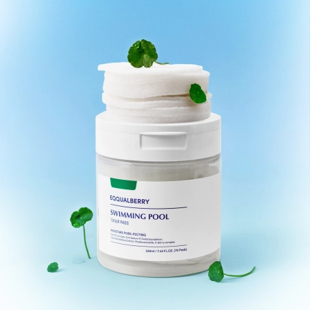 EQQUALBERRY - Swimming Pool Toner Pads - Зволожувальні педи для обличчя - 70шт./220ml
