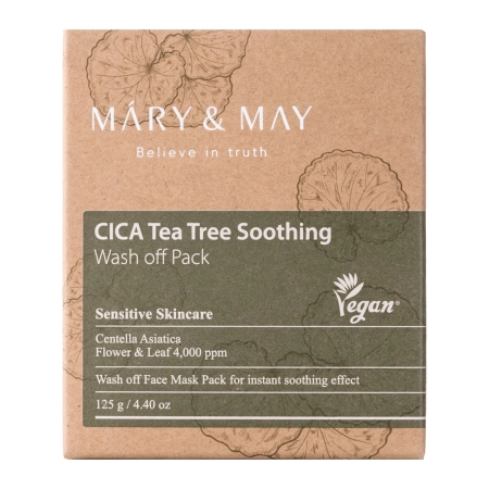 Mary&May - CICA Tea Tree Soothing Wash off Pack - Глиняна маска - 125g