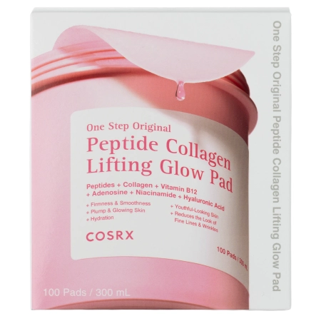 COSRX - One Step Original Peptide Collagen Lifting Glow Pad - Ліфтинг-педи для сяйва з пептидами та колагеном - 300ml/100шт