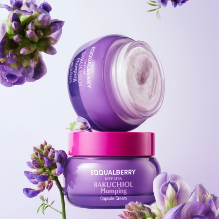 EQQUALBERRY - Bakuchiol Plumping Capsule Cream - Укрепляюще-увлажняющий крем с бакучиолом - 50ml
