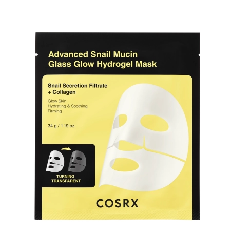 COSRX - Advanced Snail Mucin Glass Glow Hydrogel Mask - Набор гидрогелевых масок со слизью улитки - 34gx3шт.