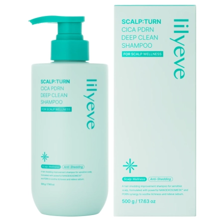 lilyeve - Scalp:Turn Cica PDRN Deep Clean Shampoo - Успокаивающе-очищающий шампунь для волос и кожи головы - 500g
