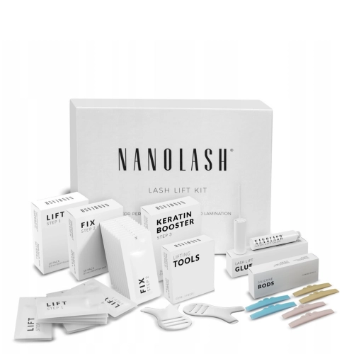 Nanolash - Lash Lift Kit - Набір для ламінування та ліфтингу вій - 10x0,5ml+10x0,5ml+10x0,5ml+5ml+6шт+3шт