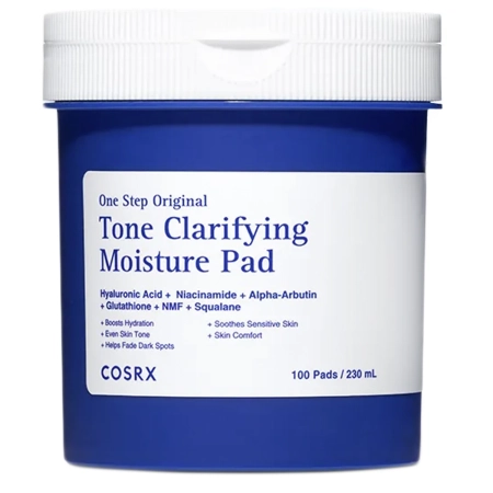COSRX - One Step Original Tone Clarifying Moisture Pad - Зволожувальні та очищувальні педи для обличчя - 230ml/100шт