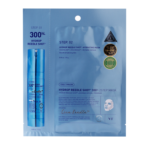 VT Cosmetics - Hydrop Reedle Shot 300hL 2-Step Mask - Увлажняющая гидрогелевая маска для лица - 1,5g+27g
