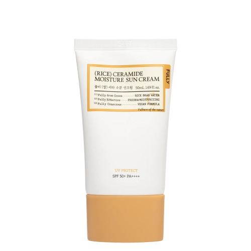 FULLY - Rice Ceramide Moisture Sun Cream SPF50+ PA++++ - Зволожувальний сонцезахисний крем для обличчя - 50ml