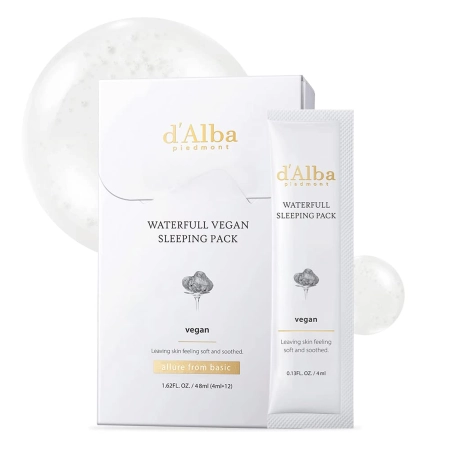 d'Alba - Waterfull Vegan Sleeping Pack - Увлажняющая ночная маска для лица - 12x4ml