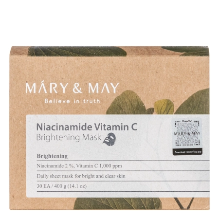 Mary&May - Niacinamide Vitamin C Brightening Mask - Набір освітлювальних масок для бличчя - 30шт