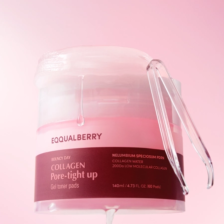 EQQUALBERRY - Collagen Pore Tight Up Gel Toner Pad - Тонизирующие пэды для сужения пор - 60шт./140ml