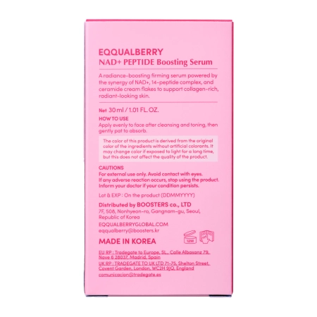 EQQUALBERRY - Nad+ Peptide Boosting Serum - Укрепляющая сыворотка с пептидами и NAD+ - 30ml
