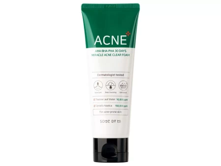 Some By Mi - AHA BHA PHA 30 Days Miracle Acne Clear Foam - Мягкая очищающая пенка с кислотами - 100ml