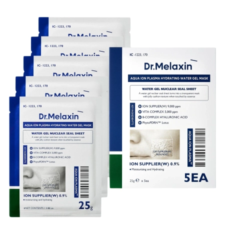 Dr.Melaxin - Aqua Ion Plasma Hydrating Water Gel Mask - Зволожувальна маска-гель для обличчя - 5x25g