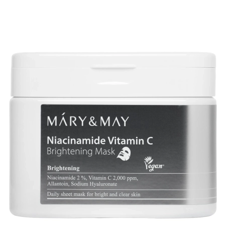 Mary&May - Niacinamide Vitamin C Brightening Mask - Набір освітлювальних масок для бличчя - 30шт