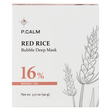 P.Calm - Red Rice Bubble Deep Mask - Заспокійлива та очищувальна бульбашкова маска - 90g