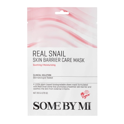 Some By Mi - Укрепляющая тканевая маска с муцином улитки - Real Snail Skin Barrier Care Mask - 20g