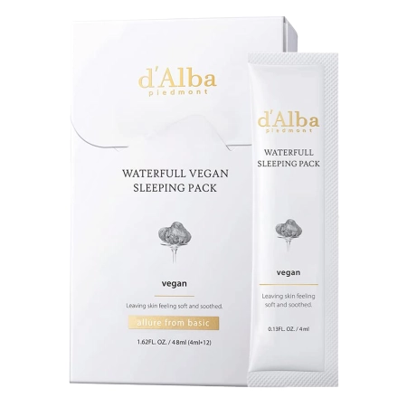 d'Alba - Waterfull Vegan Sleeping Pack - Увлажняющая ночная маска для лица - 12x4ml