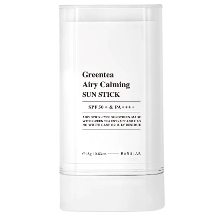 Barulab - Greentea Airy Calming Sun Stick SPF50+ PA++++ - Заспокійливий сонцезахисний стік для обличчя - 18g
