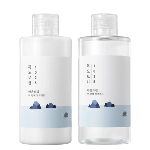 Round Lab - 1025 Dokdo Toner + Lotion - Зволожувальний та заспокійливий набір для догляду - 200ml + 200ml