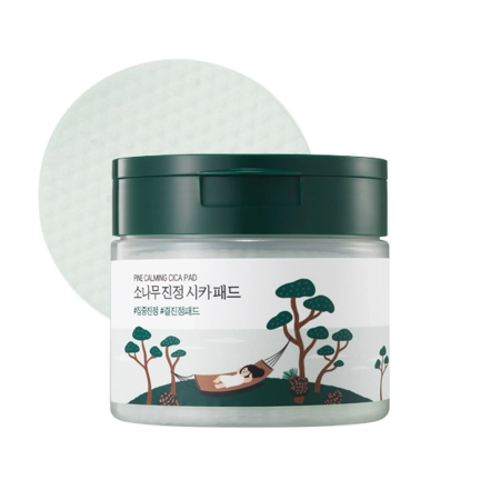 Round Lab - Заспокійливі педи для обличчя з екстрактом центелли - Pine Calming Cica Pad - 50шт.