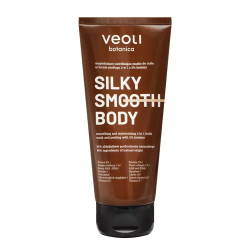 Veoli Botanica - Silky Smooth Body - Разглаживающая и увлажняющая маска для тела в форме пилинга 2в1 - 180ml