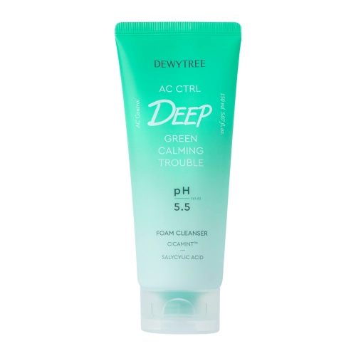 Dewytree - AC Ctrl Deep Green Calming Trouble Foam Cleanser - Заспокійлива пінка для очищення проблемної шкіри - 150ml