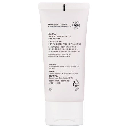 Cosrx - Зволожувальний сонцезахисний крем - Aloe 54.2 Aqua Tone-Up Sunscreen SPF50+/PA++++ - 50ml