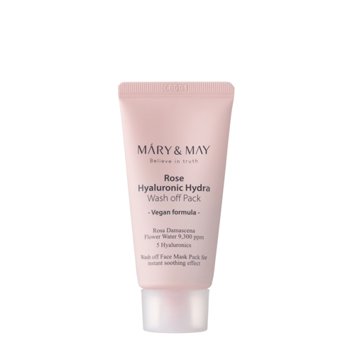 Mary&May - Rose Hyaluronic Hydra Wash off Pack - Кремова маска для обличчя з білою глиною - 30g