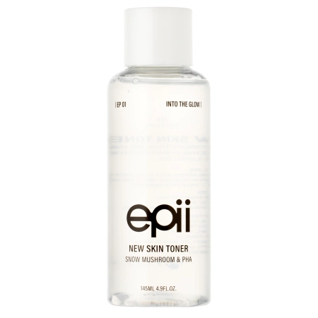 Epii - New Skin Toner Snow Mushroom & PHA - Зволожувально-відлущувальний тонік для обличчя - 145ml