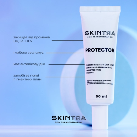 SkinTra - Protector - Сонцезахисний доглядовий крем SPF 50+/PA++++, IR, BLUE LIGHT - 50ml