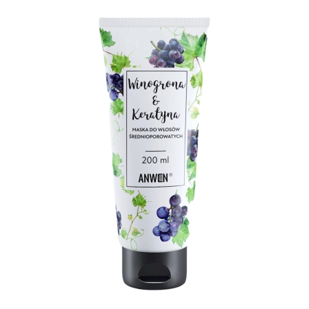 Anwen - Виноград та Кератин - Маска для волосся із середньою пористістю - Winogrona i Keratyna - 200ml