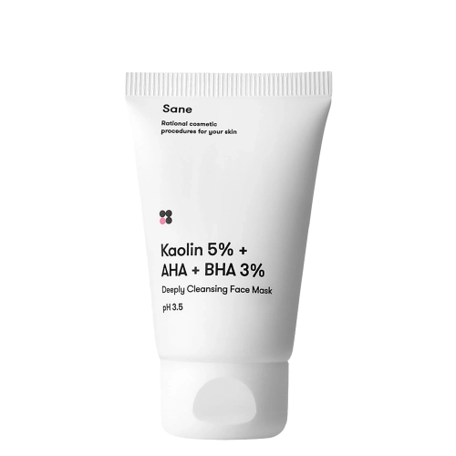 Sane - Kaolin 5% + AHA + BHA 3% Deeply Cleansing Face Mask - Очищувальна маска для обличчя з кислотами - 40ml